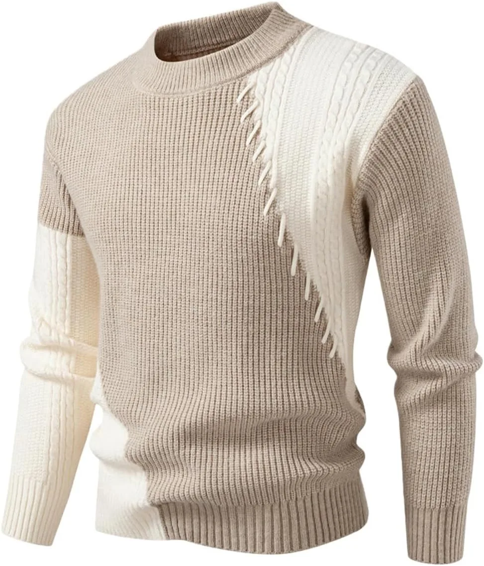 

Мужской осенне-зимний свитер с цветными блоками FOLKFOLD