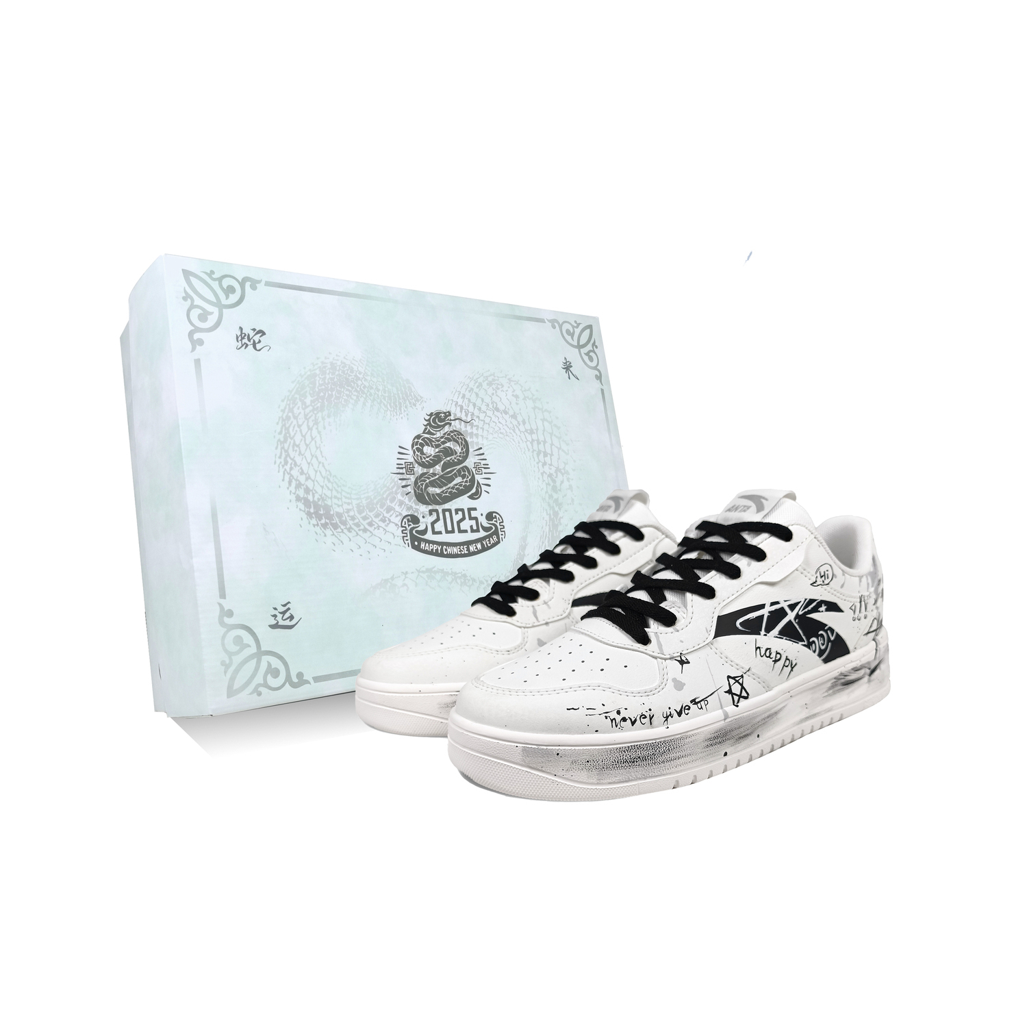 

ANTA Скользостойкие амортизирующие износостойкие низкие кроссовки для скейтбординга мужские white black