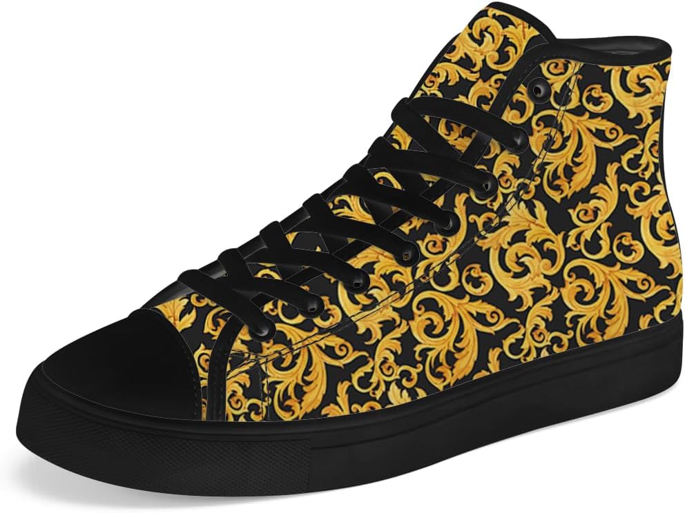 

Кеды Chebing для мужчин и женщин в стиле барокко на высокой подошве, высокие сникерсы с шнуровкой, повседневная обувь, 615 Gold