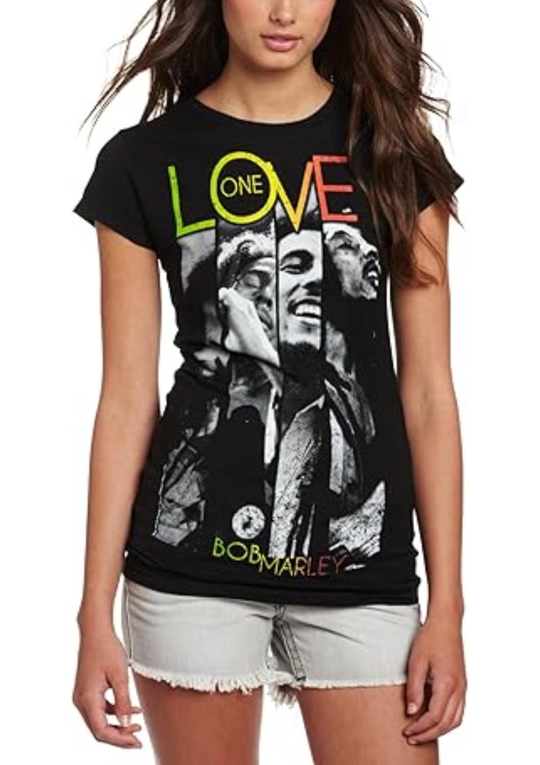 

Футболка One Love Stripes Juniors черного цвета Bob Marley, черный