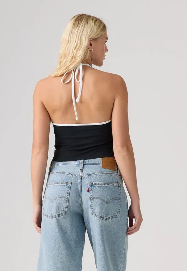 Топ-халтер Levi'S, модель halter tank starfish, цвет антрацит / ярко-белый — фото 2