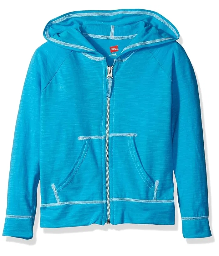 Толстовка с капюшоном на молнии 100% хлопок Hanes, Navy
