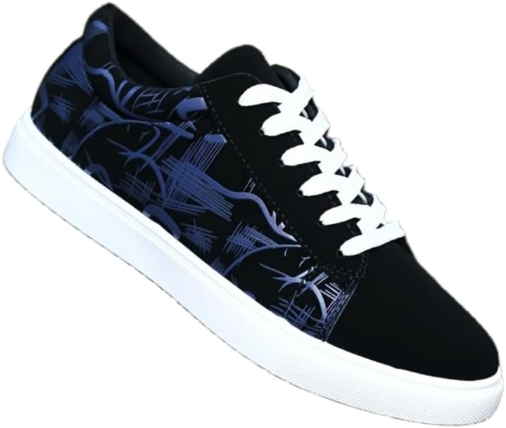 

Мужские модные кроссовки уличного стиля низкие для скейта, удобные нескользящие повседневные кроссовки на шнуровке для мужских активностей на улице Hoalox, синий