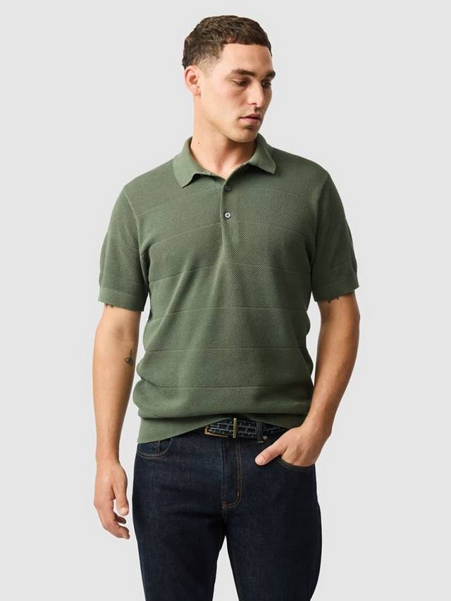 

Хлопковая вязаная поло с коротким рукавом Masons Flat Rodd & Gunn, Forest Green