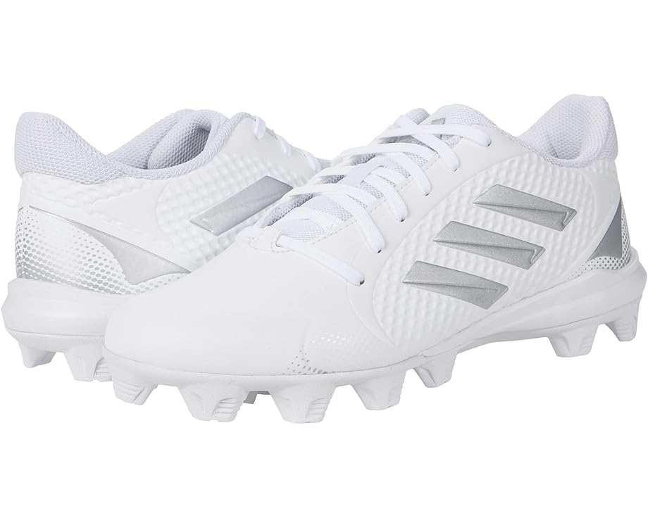 

Кроссовки Adidas Purehustle 2 Molded Softball Shoes, цвет White/Silver Metallic/Silver Metallic