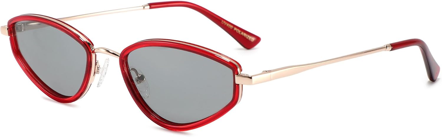 

Ретро-солнцезащитные очки «кошачий глаз» для женщин, поляризованная оправа из металлического ацетата, защита от УФ-излучения UV400, модный многоугольный дизайн, несколько цветов Generic, Col.3