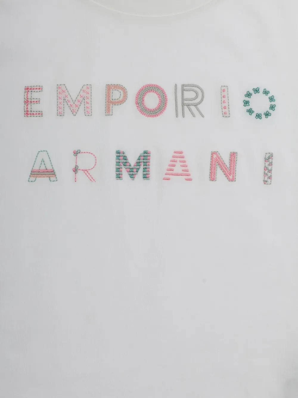 Футболка с вышивкой Emporio Armani Kids, белый — фото 3