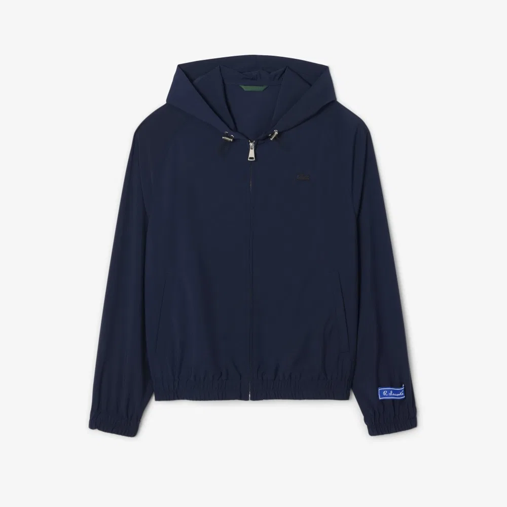 Мужская фланелевая толстовка на молнии, тёмно-синяя, от Lacoste