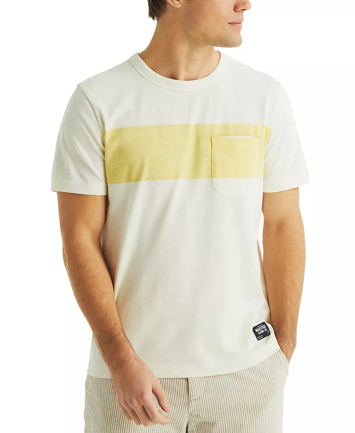 

Мужская футболка с коротким рукавом и полоской на груди Crewneck Nautica, белый