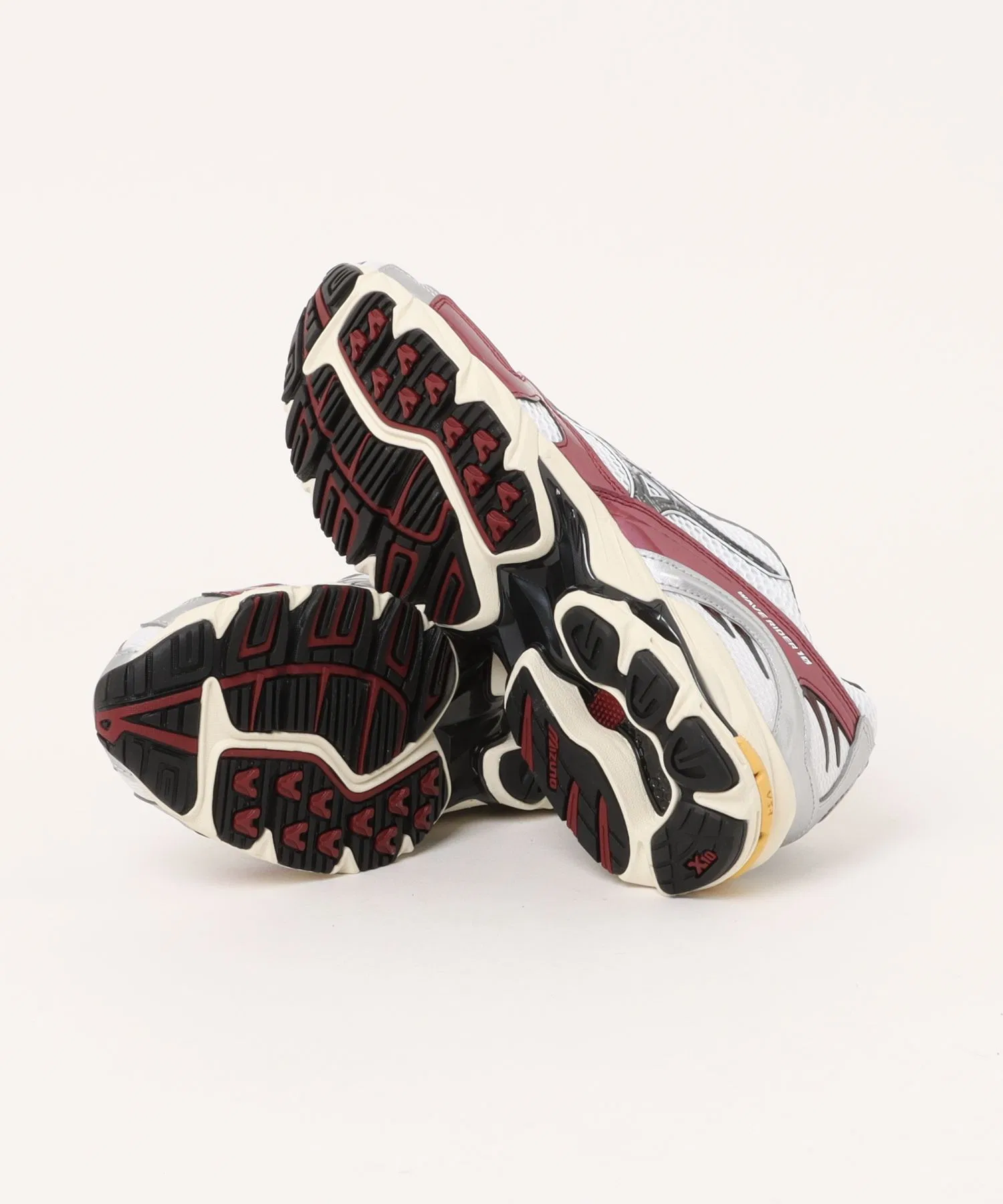 Мужские кроссовки MIZUNO WAVE RIDER 10 лёгкие бело-красные — фото 3