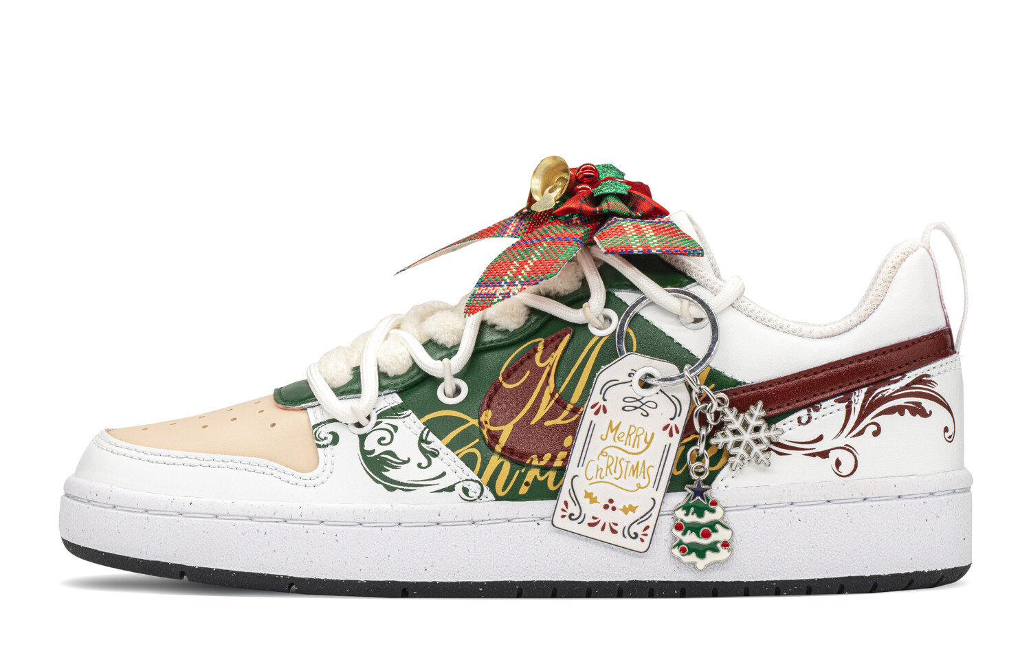 Кроссовки Nike Court Borough Skateboard Shoes Women's Low-Top White Red/Green