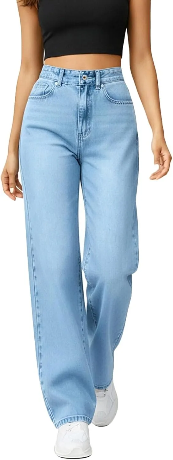 

Женские джинсы Wide Leg High Waisted Baggy в винтажном стиле Ruziyoog