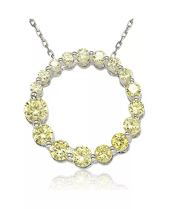 

Ожерелье Suzy Levian с подвеской в виде круга из стерлингового серебра с кубическим цирконием Suzy Levian New York, yellow