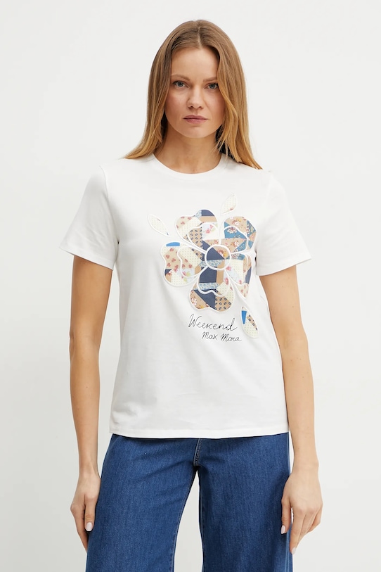 

Хлопковая футболка Weekend Max Mara, белый