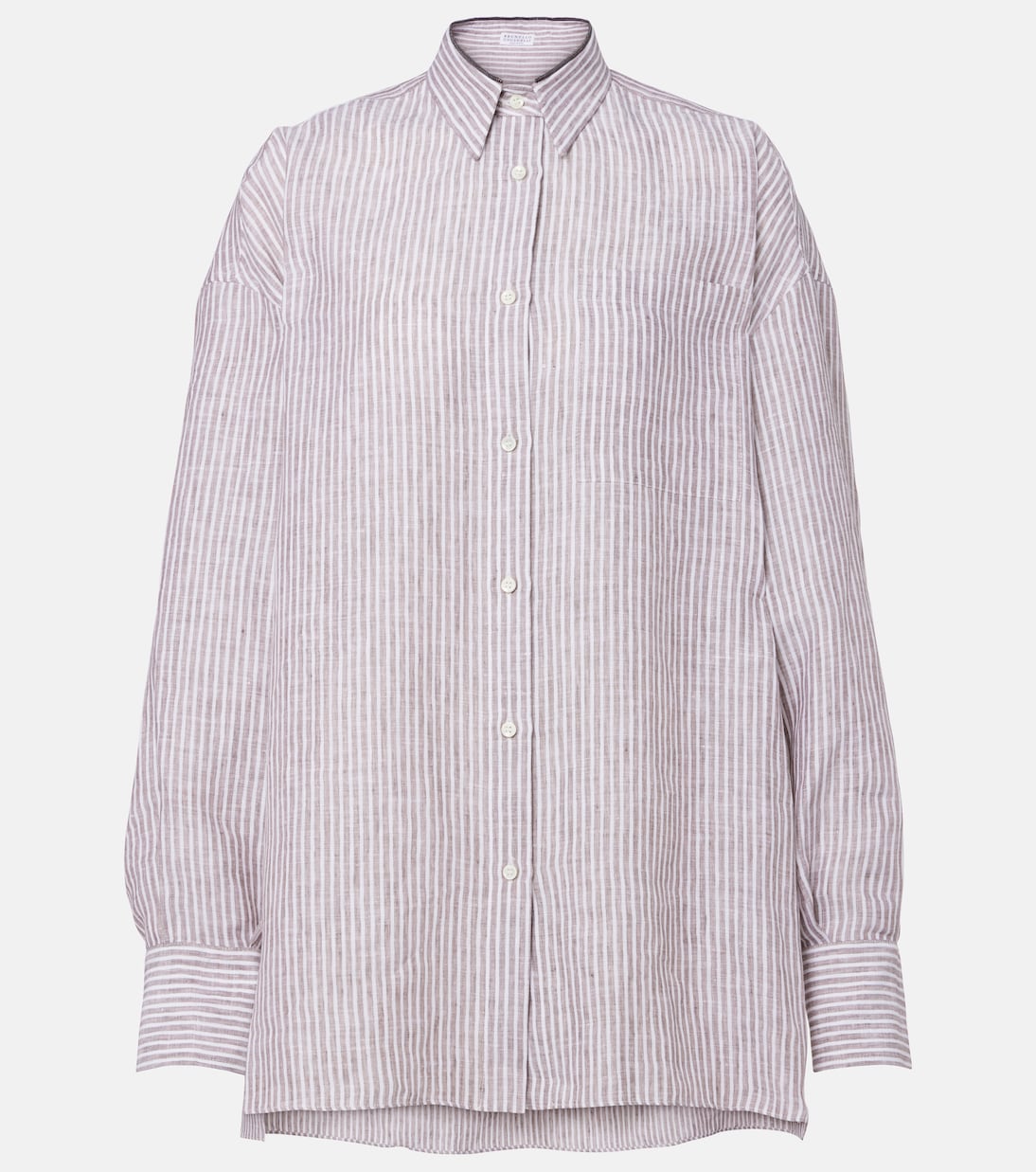 

Полосатая льняная рубашка Monili Brunello Cucinelli, Brown And White
