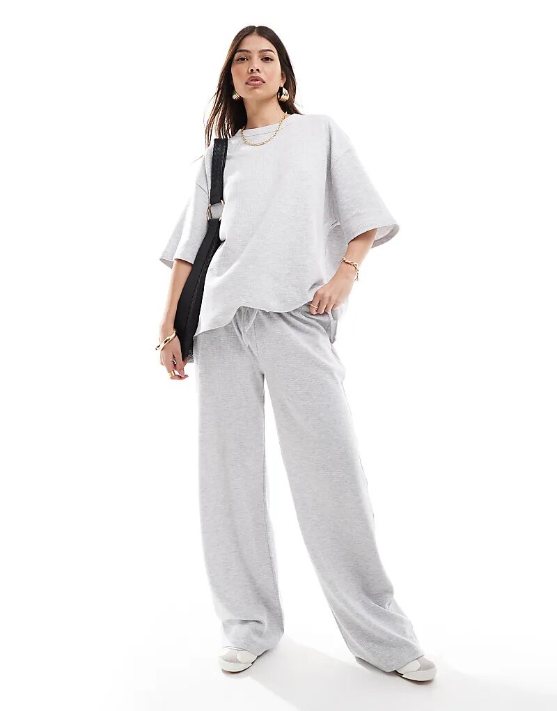 

Вафельные брюки ASOS DESIGN цвета ледяного вереска — часть комплекта
