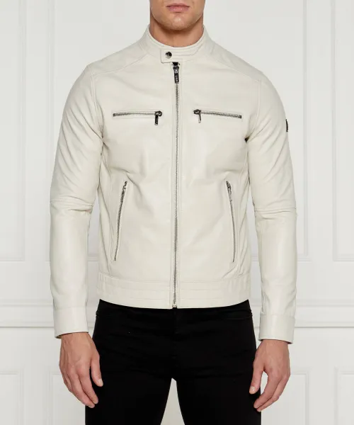 

Кожаная куртка Regular fit Karl Lagerfeld, бежевый