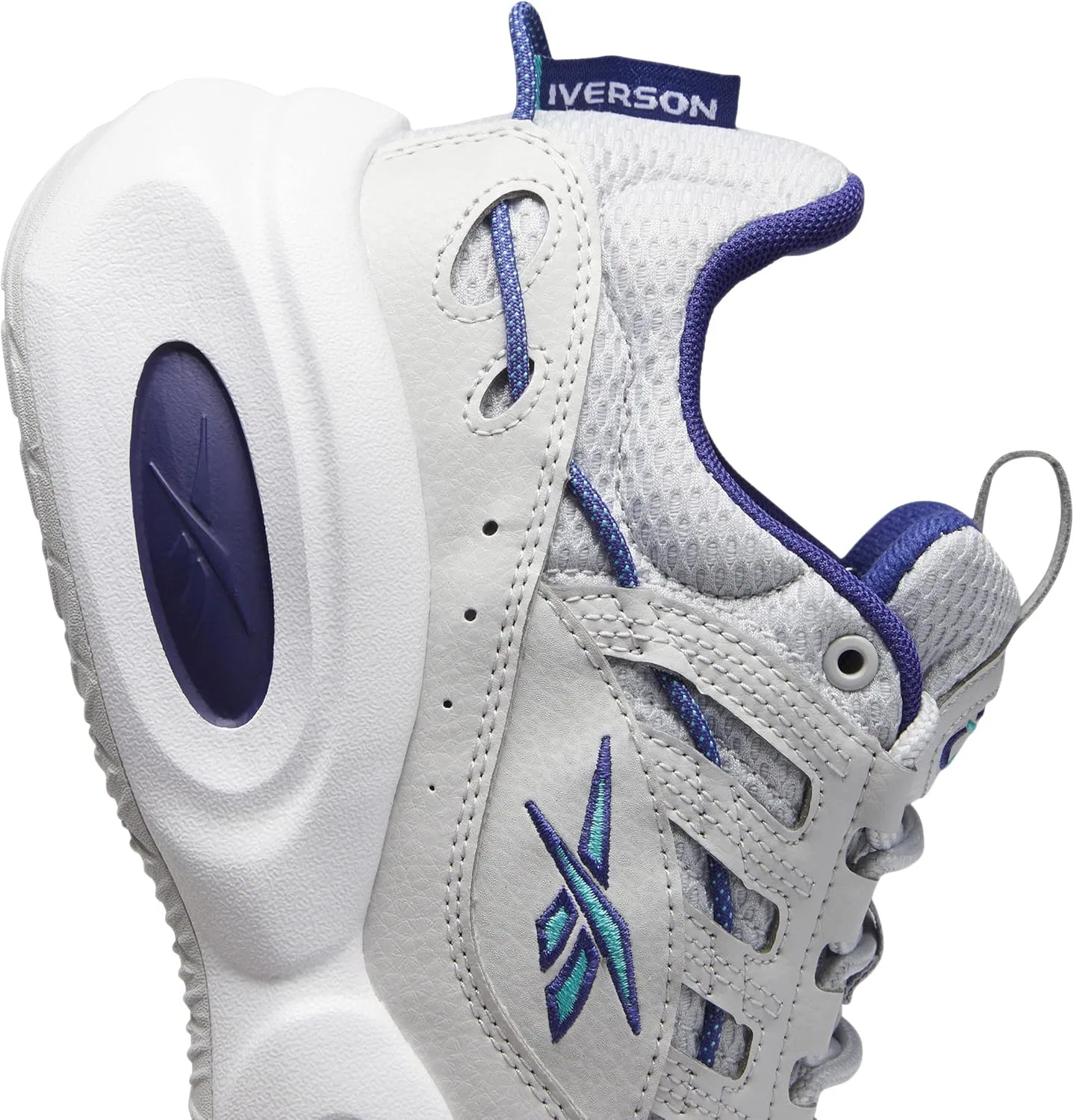 Баскетбольные кроссовки Reebok Solution Mid унисекс, 2-Lgh Solid Grey Semi Classic Teal Bold Purple — фото 3