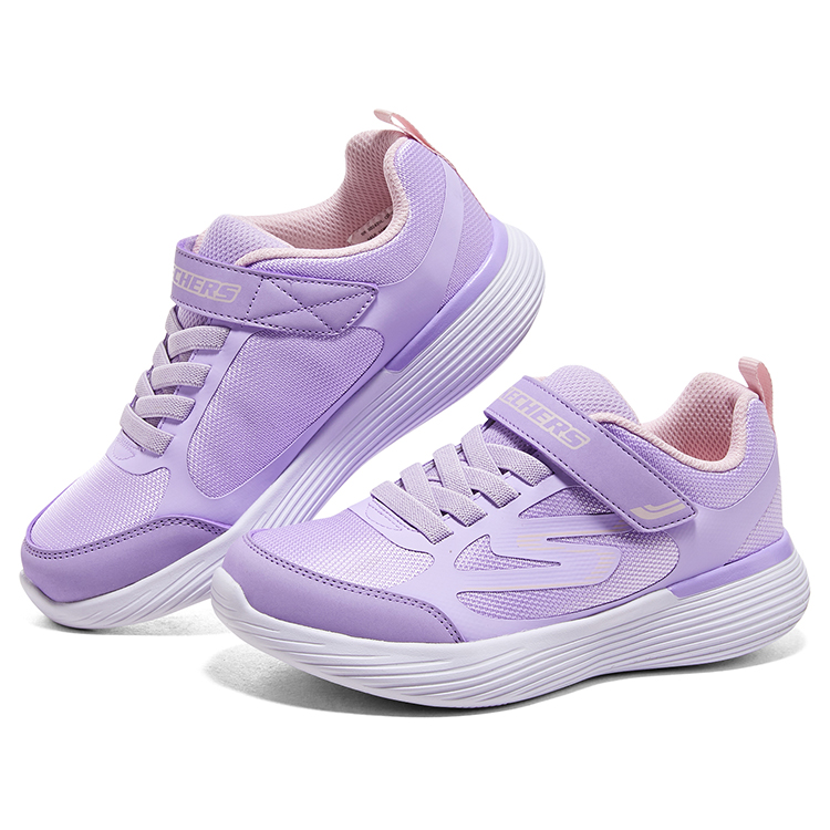 Go Run 400 V2 Low Top Детские Повседневные Кроссовки Лавандовые Skechers, Лавандовый/Розовый — фото 3