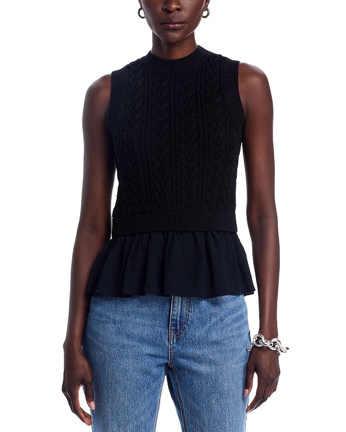 

Камилия Топ с косами и комбинированной фактурой 525, черный