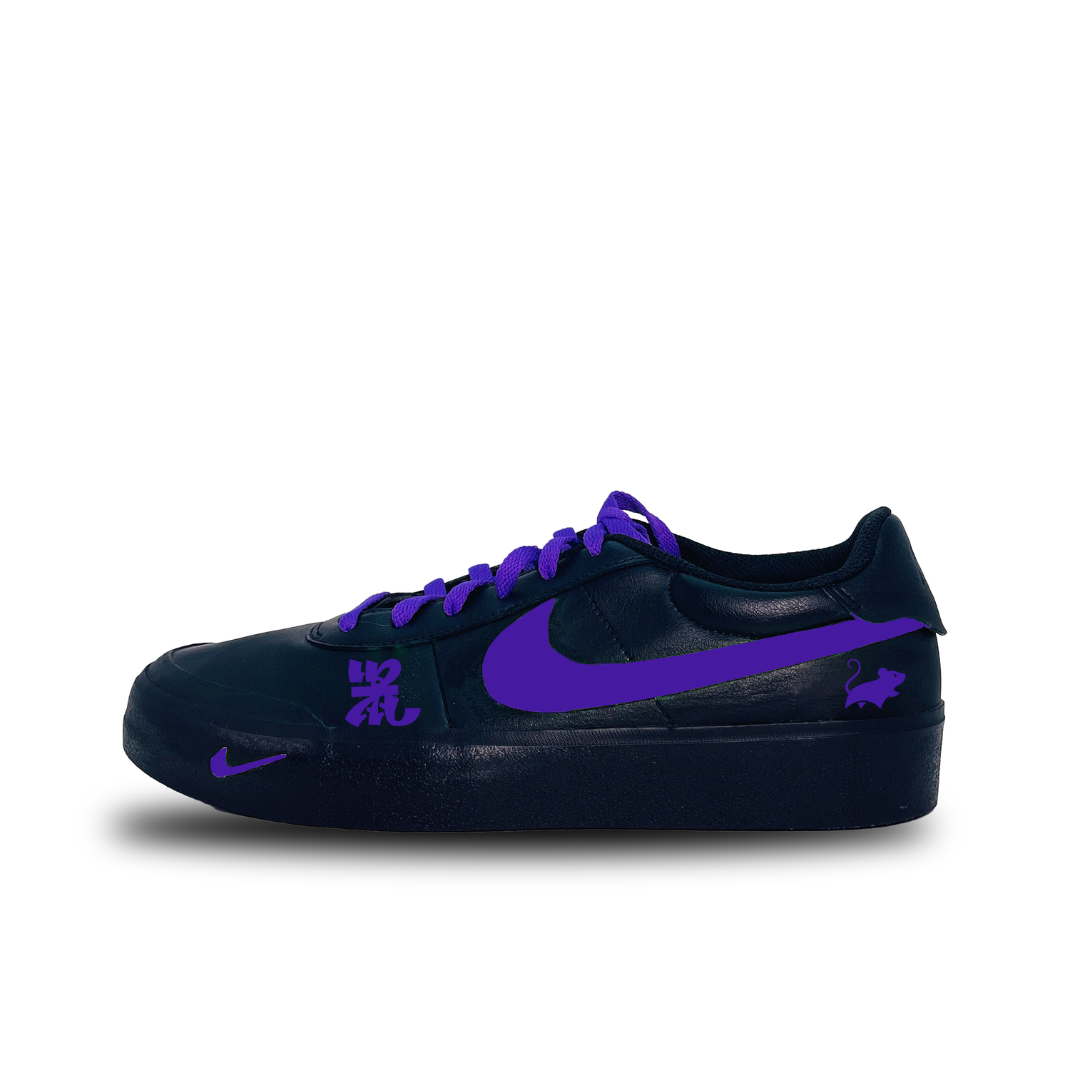 

Nike Кроссовки для скейтбординга Court Shot Purple Shadow с устойчивостью к истиранию, низкие, унисекс, черно-фиолетовые, цвет Black Purple