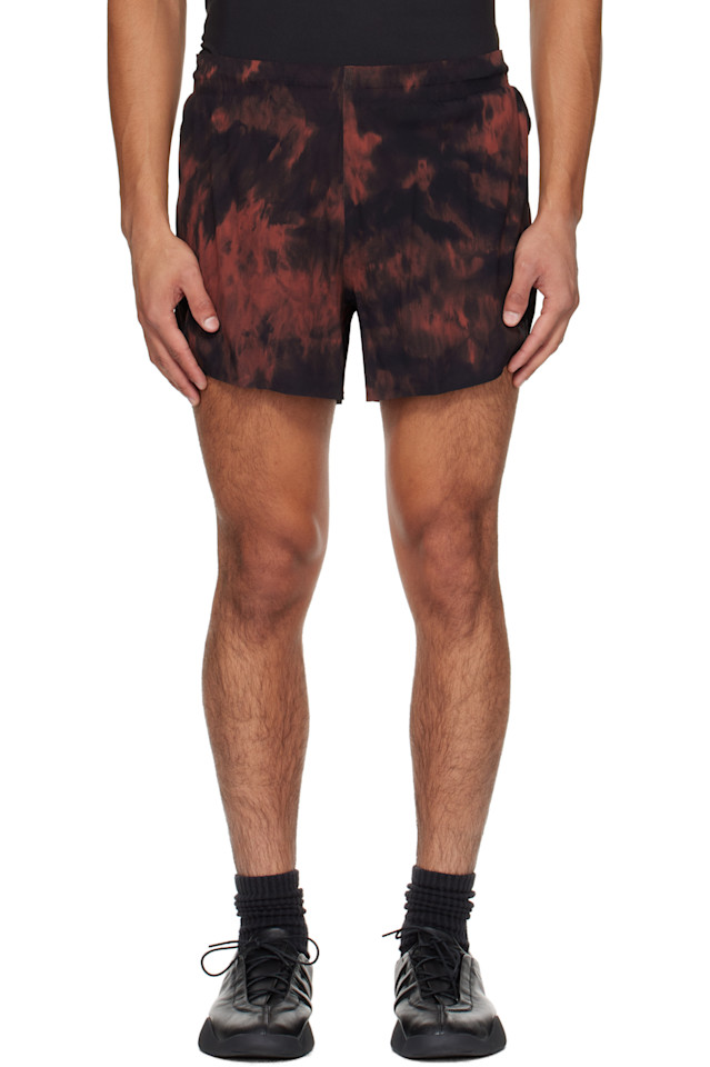 

Y-3 Черно-Оранжевые беговые шорты AOP