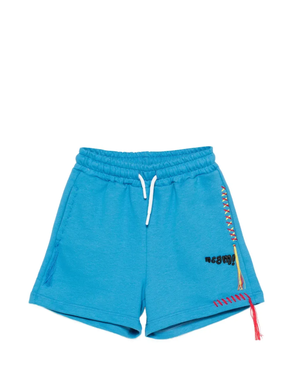 Шорты на кулиске с вышитым логотипом MSGM Kids, синий