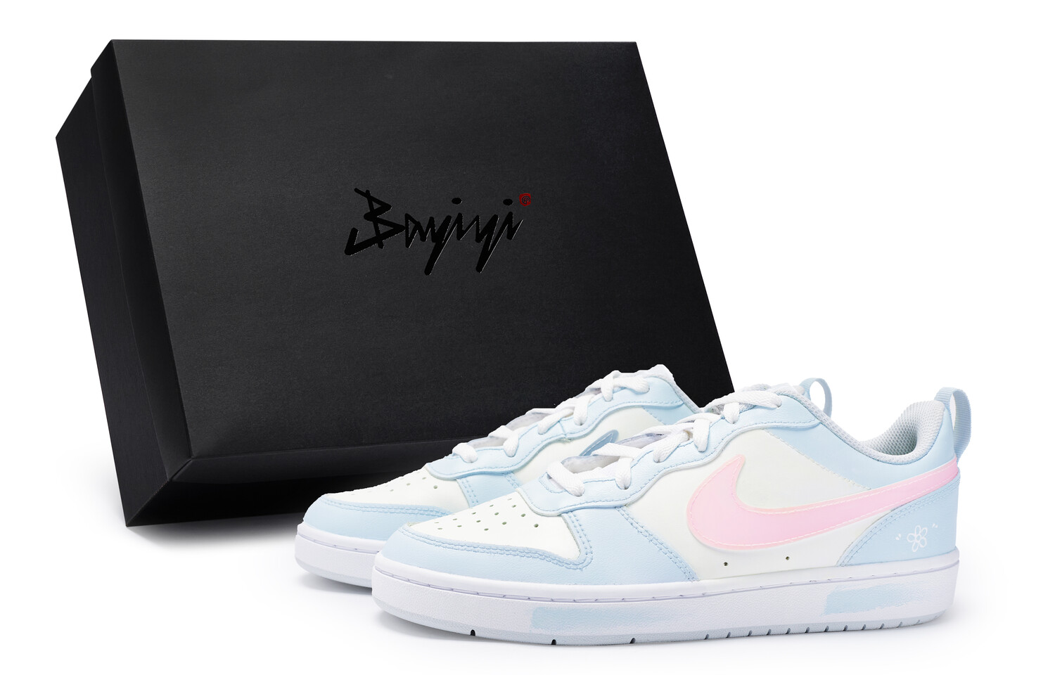 

Кроссовки Nike Court Borough 2 Skateboarding Shoes Women's Low-top Custard Yellow, Blue, And Pink, кремовый/желтый/синий/розовый