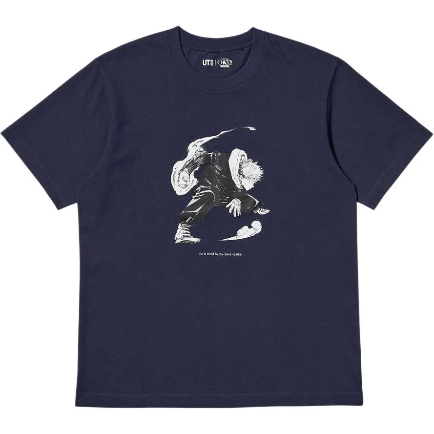 Футболка x JIYINGSHE, LIANMINGKUAN SS26 Unisex UNIQLO, Navy Blue