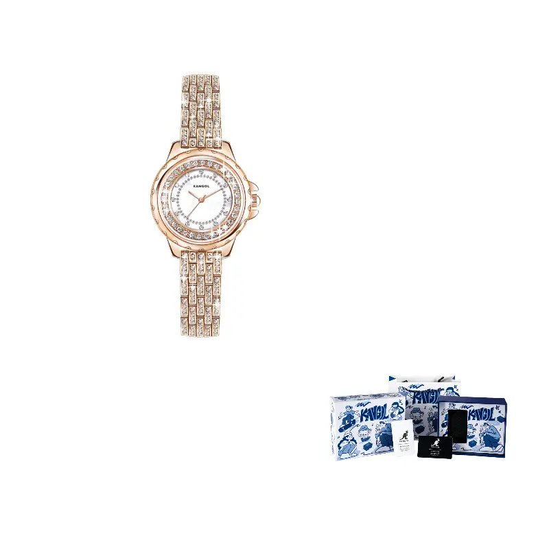

KANGOL Кварцевые женские часы с металлическим браслетом и серебристым циферблатом