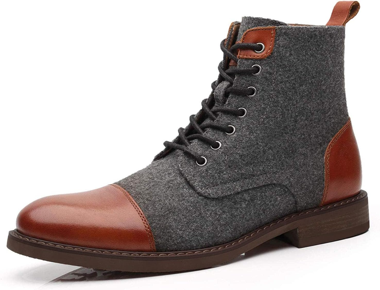 

Мужские ботинки Hhhchpm, повседневные ботильоны, оксфорды и формальные ботинки, шерстяные и кожаные шнурки, модные ботинки чукка, серый