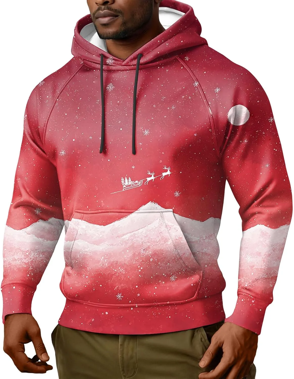 

Мужская толстовка с капюшоном на шнурке, с длинным рукавом и карманами