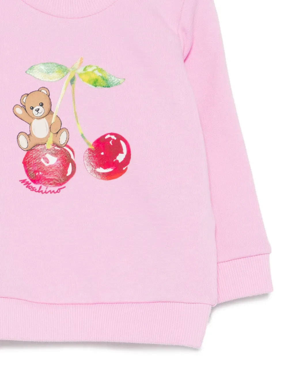 Свитшот с длинными рукавами Moschino Kids, розовый — фото 3