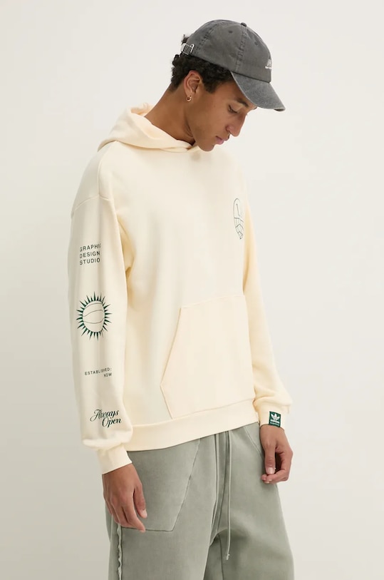 

Хлопковая толстовка Adidas Originals, бежевый