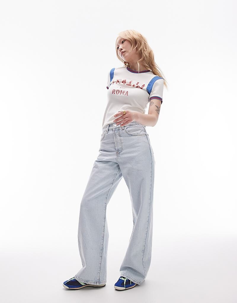 

Отбеленные джинсы Topshop Petite со средней посадкой