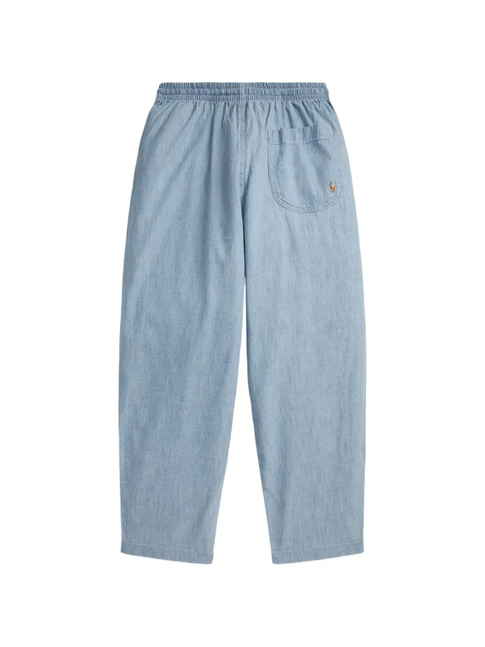 Хлопковые брюки из шамбре с вышивкой POLO RALPH LAUREN KIDS, синий — фото 2