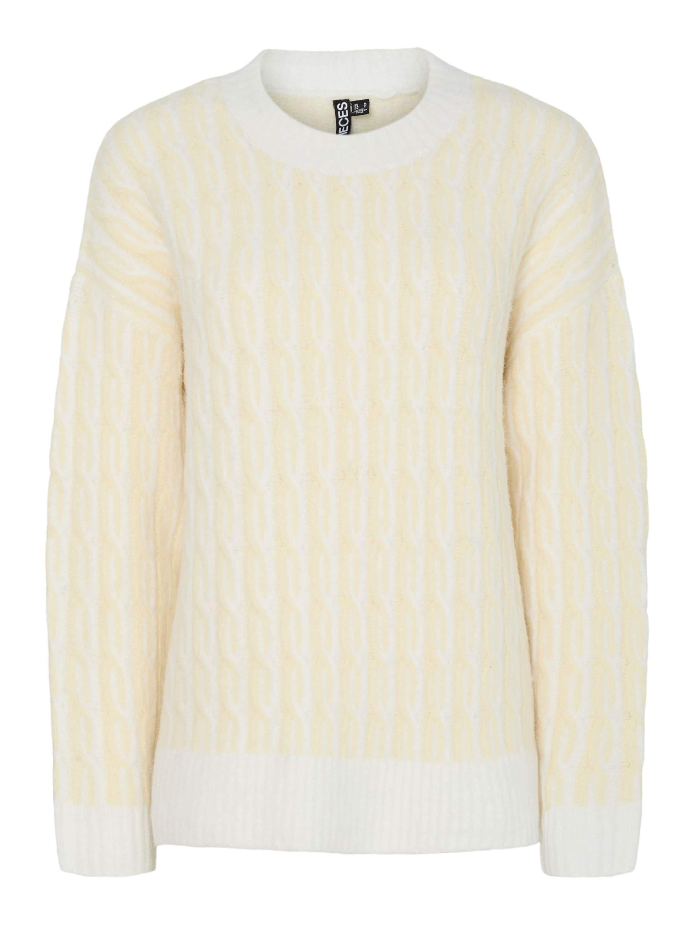 

PIECES Свитер 'PCRIGMOR' из шерсти белый