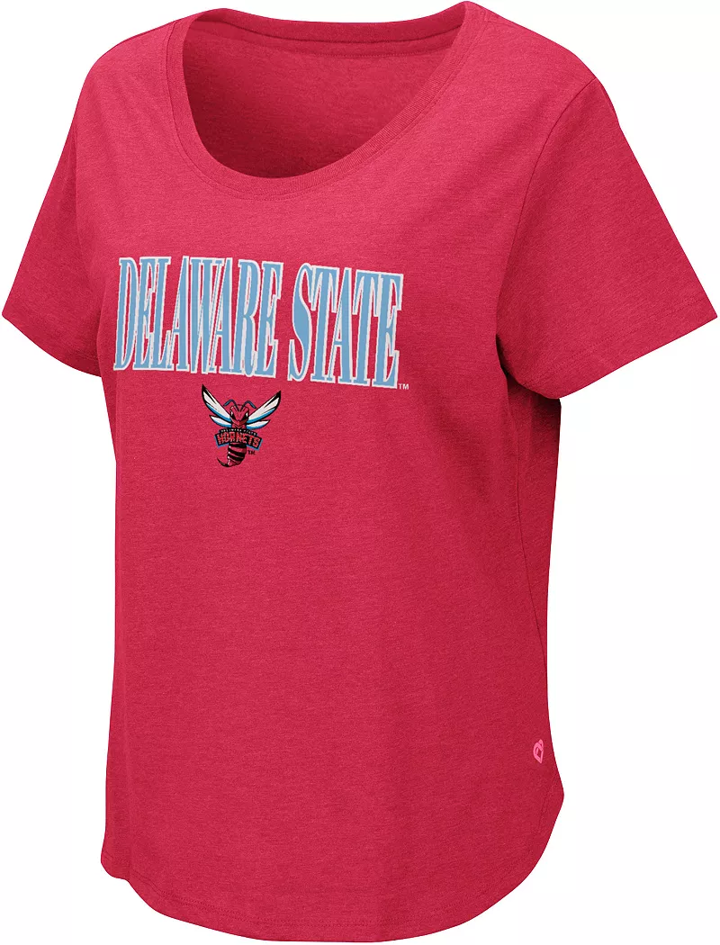 

Женская красная футболка Colosseum Delaware State Hornets