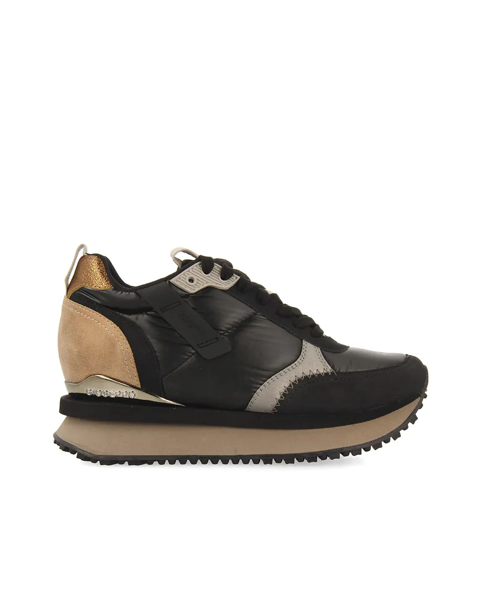 

Женская спортивная обувь на внутренней танкетке и органических шнурках Gioseppo, черный