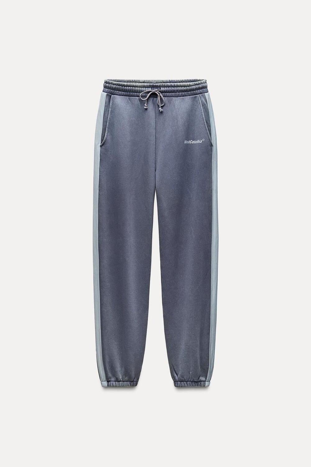 

Брюки jogger с лозунговыми полосами ZARA, средне-серый