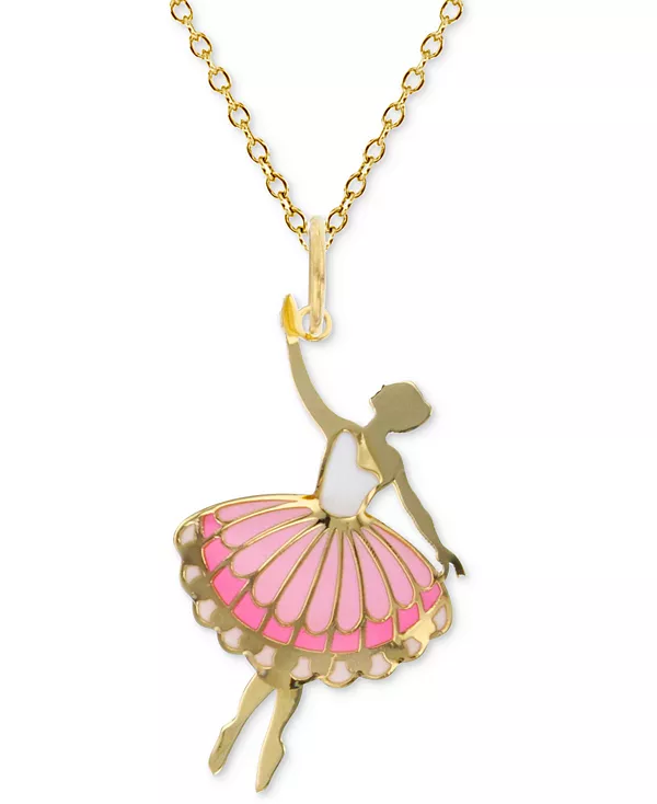 

Ожерелье с подвеской в виде эмалевой балерины, 18 дюймов, из 14-каратного золота Macy'S, gold