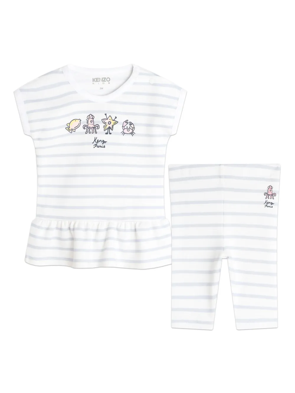 

Комплект из платья и легинсов в полоску Kenzo Kids, нейтральный
