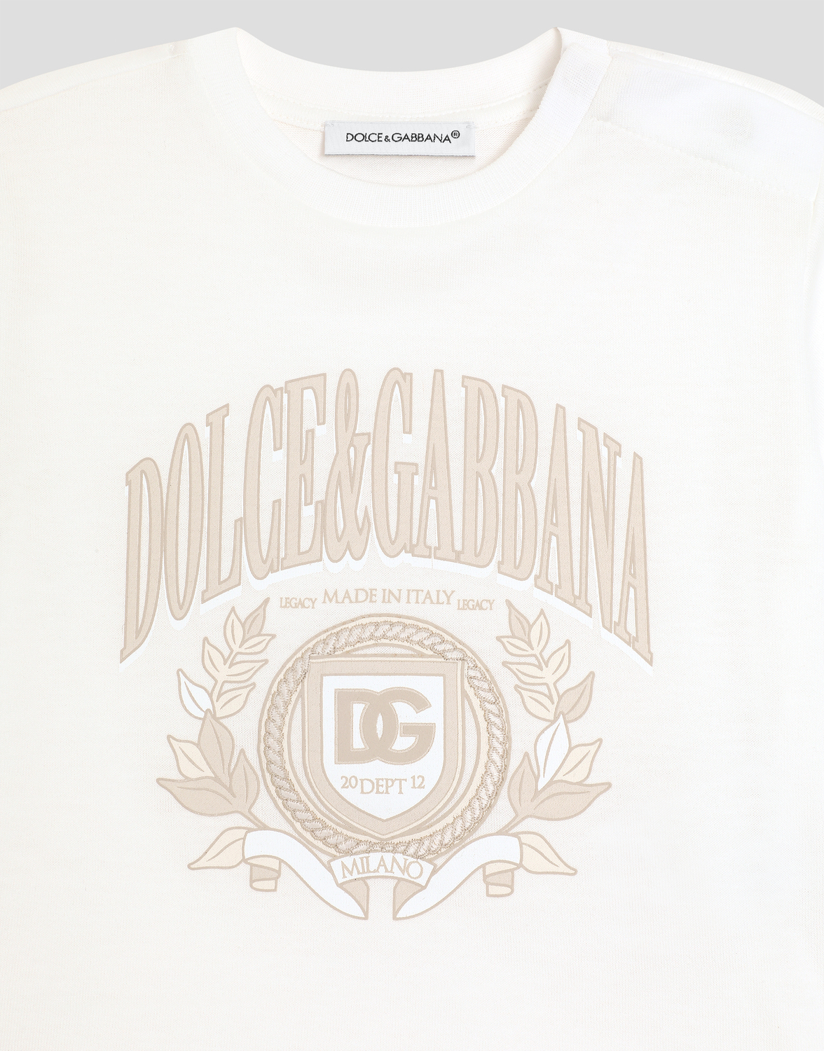 Футболка из джерси с логотипом Dolce&Gabbana, белый — фото 3