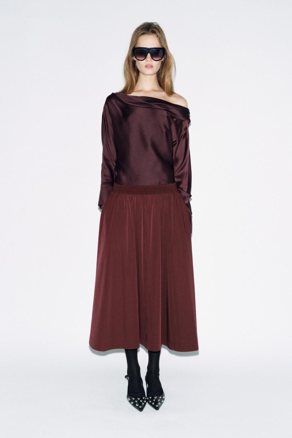 

Асимметричный топ ZARA, бордо