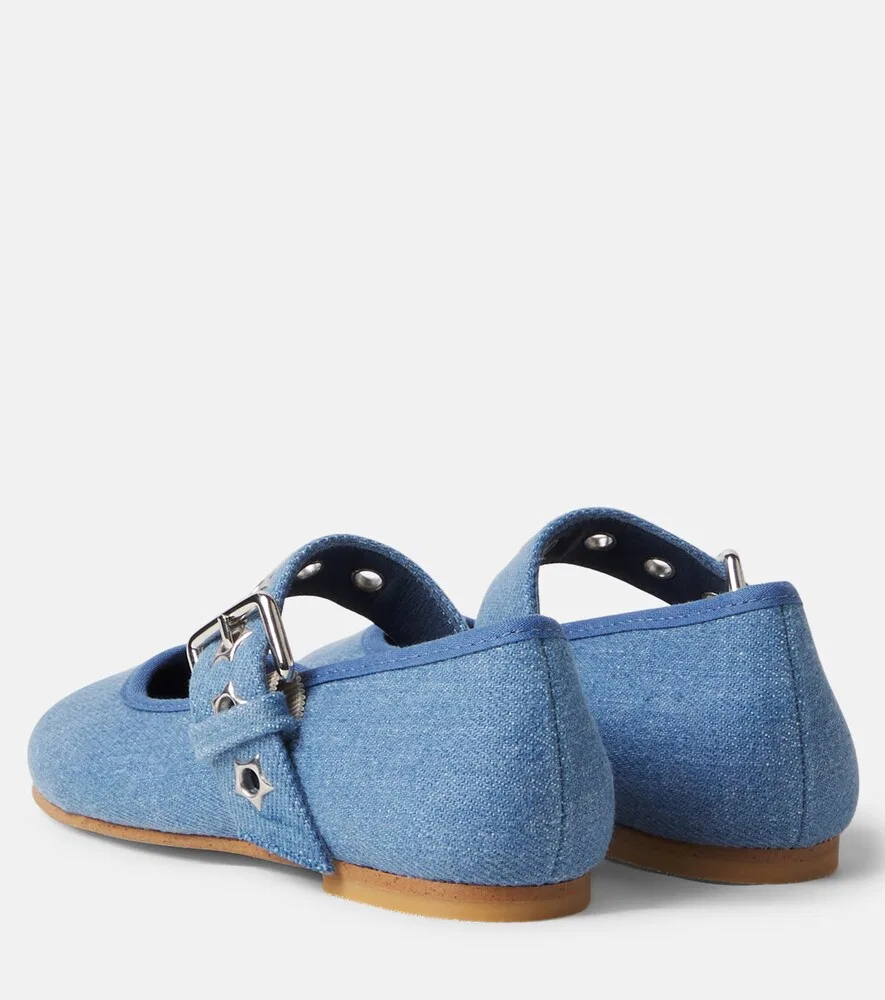 Джинсовые балетки Мэри Джейн Stella McCartney Kids, синий — фото 3