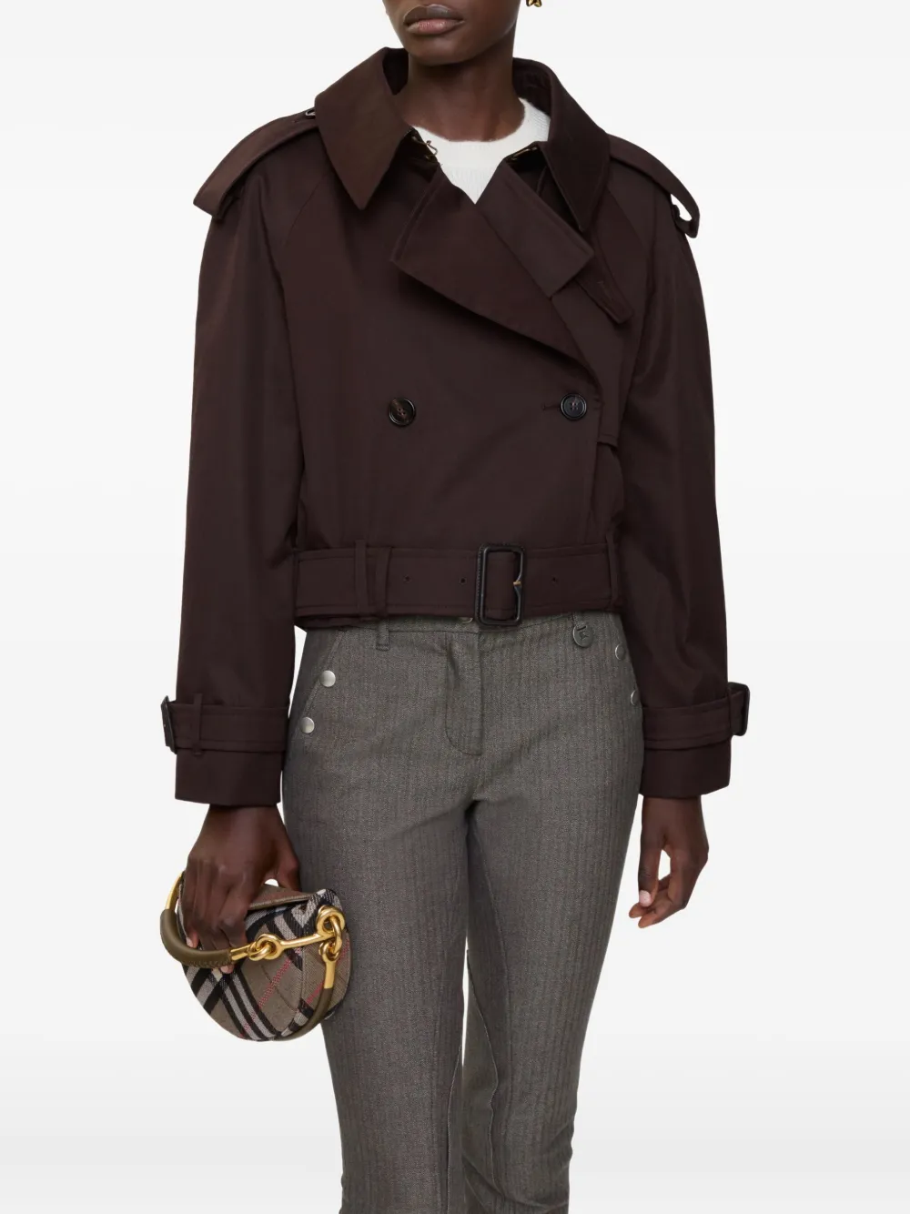 

Куртка с поясом BURBERRY, коричневый