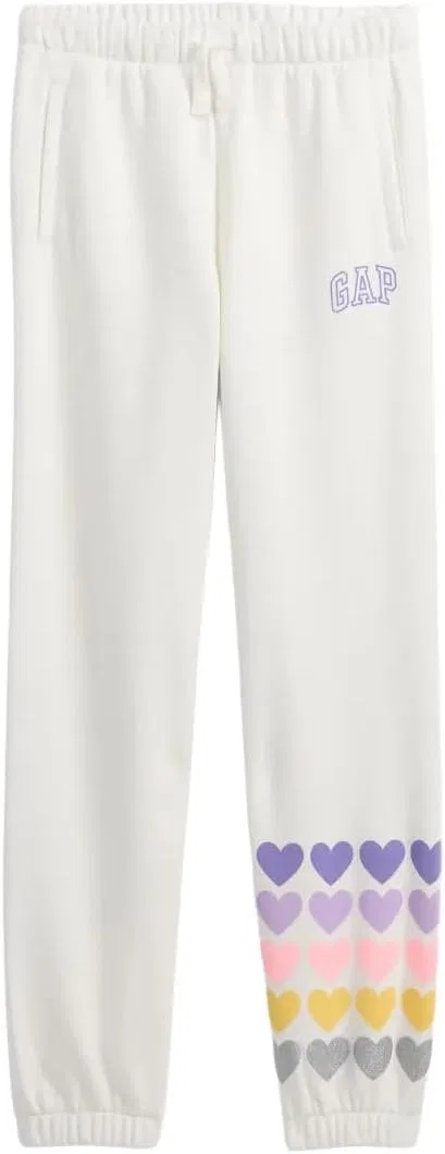 Спортивные брюки Gap Girls' Heritage Jogger, White Heart Graphic
