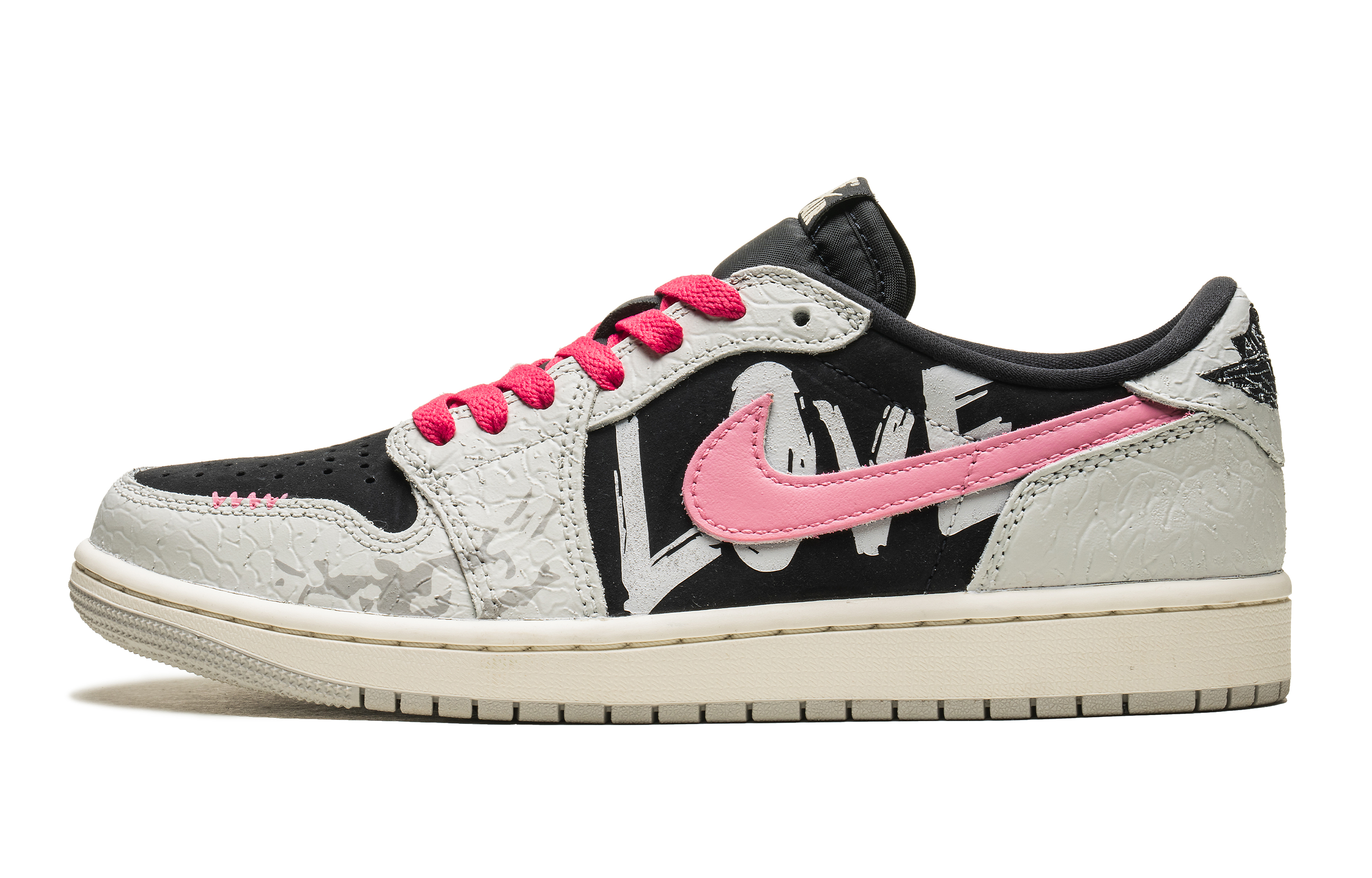 

Кроссовки Air Jordan 1 Vintage Basketball Shoes Women's Low-top Pink/black/gray, черный