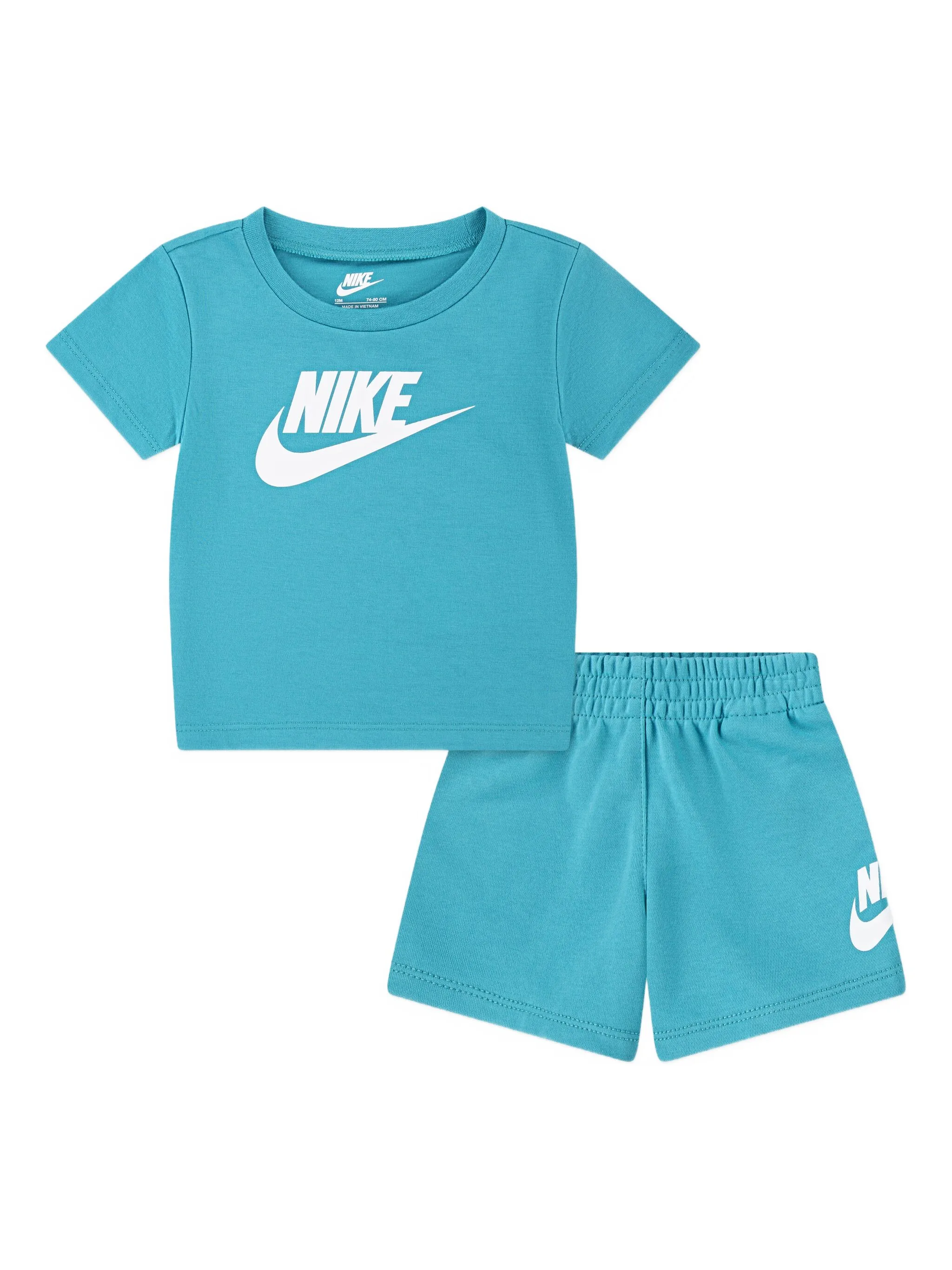 

Комплект из футболки и шортов с вышитым логотипом Nike Kids, синий
