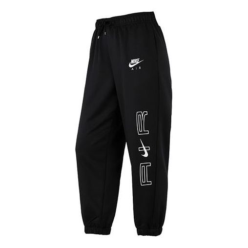 

Спортивные брюки (WMNS) Nike Air Printing Sports Lacing Loose Bundle Feet Black Pants DD5426-010
